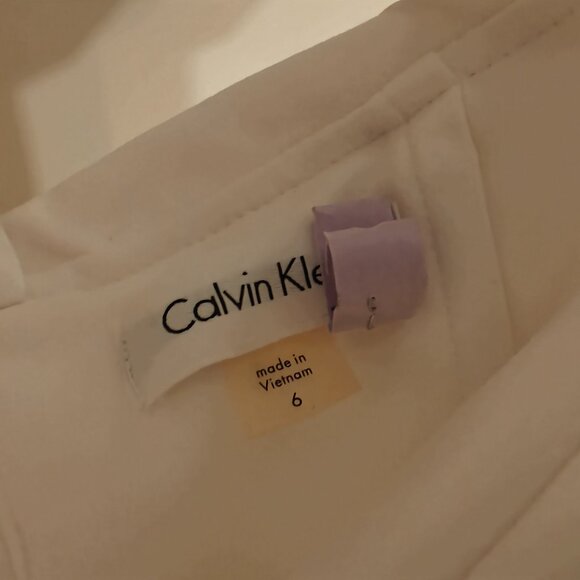 Calvin Klein Strapless Off Shoulder White Cocktail Dress - Picture 3 of 5